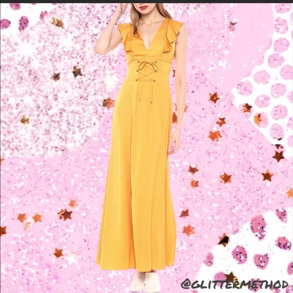 BCBGeneration Corset front Maxi dress in Goldenrod